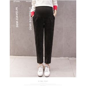 2022 Lente Zwangere Vrouwen Corduroy Broek Effen Kleur Hoge Taille Moederschap Rechte Bus Met Zakken Zwangerschap Broek