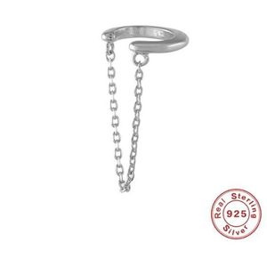 Roxi 925 Sterling Zilveren Oor Manchet Clip Keten Kwastje Oorbel Voor Vrouwen Koreaanse Indian Sieraden Femme Earcuff Punk Lange oorbel