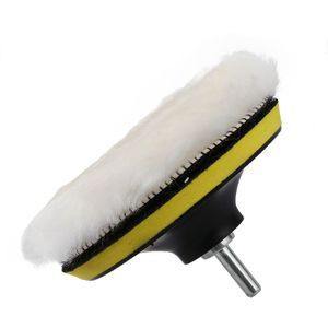 4/5/6 inch Wol Polijsten Polijsten Waxen Pad Accessoires Wol Auto Auto Polijsten Pad Polijsten Plaat M14 connector Boor