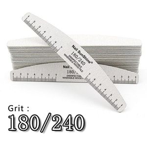 10pcs Washable Ruler Nail File Strong Sandpaper Nail Buffer Block For Manicure Lime a ongle 80/100/150/180/240/320 Boat Files
