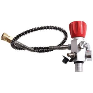 M18X1.5 Pcp Tank Dual Gauge Opladen Valve Lucht Vullen Station Refill Adapter Met 400Bar 6000Psi Gauge 50Cm Slang