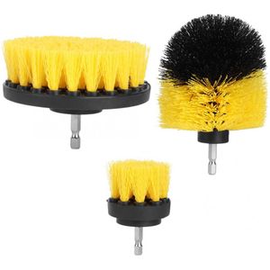3 Stks/set 2in 3.5in 4in Nylon Borstel Haar Boor Reinigingsborstel Met Boor Attachment Voor Grout Tegel Badkamer
