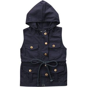 Herfst Lente Mode Peuter Baby Jongen Meisje Mouwloos Hooded Vest Jas Mouwloos Leuke Kinderkleding