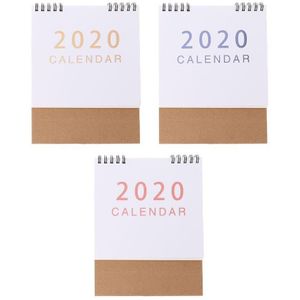 Eenvoudige Desktop Staande Papier Dubbele Spoel Kalender Memo Dagelijkse Schema Tafel Planner Jaarlijks Agenda Bureau Organizer