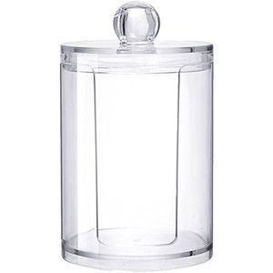 Make Wattenschijfje Organisator Opbergdoos Voor Wattenstaafjes Staaf Cosmetica Sieraden Badkamer Qtip Container Met Bamboe Deksel