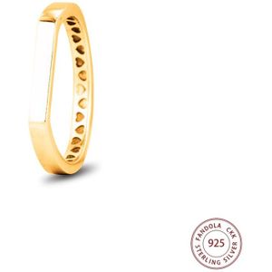 925 Sterling Zilveren Ringen Vrouwen Goud Kleur Bar Stapelen Ring Zilveren Sieraden Wedding Party Anillos