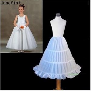 JaneVini 3 Hoops Kinderen Kids Petticoat Een Lijn Zwarte Crinoline Wedding Petticoats Bloem Meisjes Onderrok Jupon Vintage