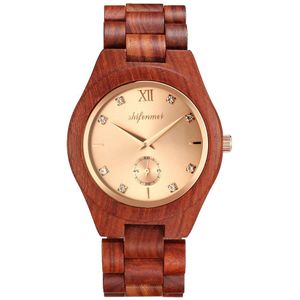 Shifenmei Houten Vrouwen Horloge Mode Vrouwen Hout Horloges Luxe Dames Armband Horloge Quartz Klok Relogio Feminino