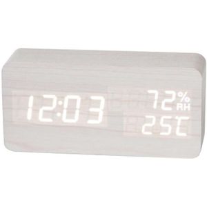 Houten Elektronische Digitale Wekker LED Display Multifunctionele Klassieke Desktop Wekker Nachtkastje Woonkamer bed #2