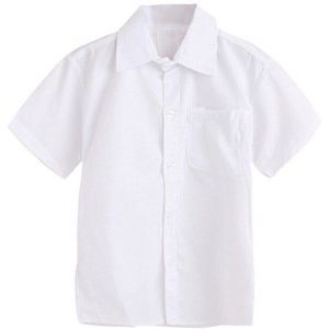Kinderen Jongens Overhemd Voorjaar Katoen Solid Print Wit Shirts Tops Blouse Korte Mouw Casual Outfits Tee