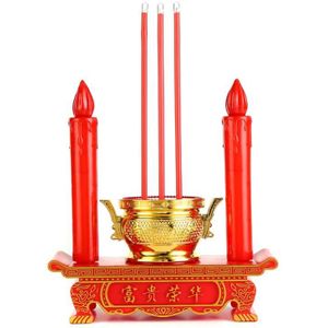 Led Kaars Lamp Boeddhistische Elektrische Kaars Licht Avalokitesvara Boeddha Rijkdom Eer Chinese Jubilant Nieuwjaar Wedding-Met Stok