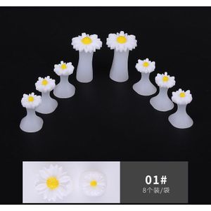 8 Stks/zak Compact En Te Dragen Siliconen Nail Teen Separator Daisy Paars Gouden Bloem Shape Nail Teen Separator set D242