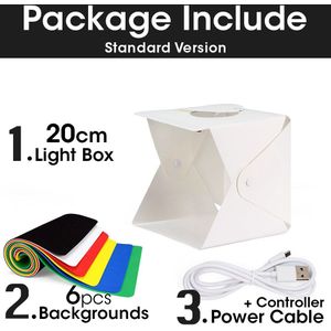 Folding Photo Studio Light Box Mini Photobox Softbox Met Led Lamp Fotografie Desktop Lightbox Achtergrond Draagbare