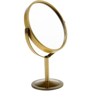 16 Cm Mini Dual Zijspiegel Normale Vergrootglas Ovale Spiegel Met Metalen Stand Tafel Desktop Decoratieve Revolving Make-Up Spiegels
