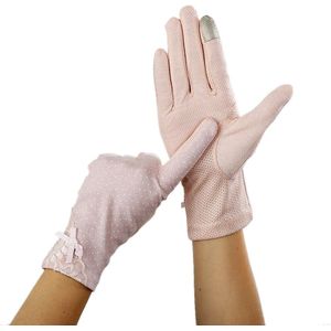 Vrouwen Kant Zonnebrandcrème Handschoenen Zomer Lente Lady Stretch Touch Screen Anti Uv Antislip Rijden Handschoen Ademend Guantes