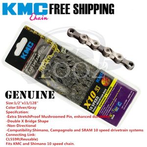 Echt KMC MTB Road fietsketting X10 serie 10 speed 116 Links voor Shimano Campagnolo en SRAM