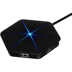 6-Poort USB2.0 Hub Splitter Kleur Licht Opladen Splitter Met Tf Sd Kaartlezer Voor Multi-Apparaat Desktop laptops