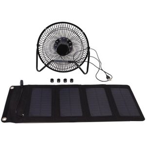 Opvouwbare 8W Usb Zonnepaneel Draagbare Vouwen Waterdicht Zonnepaneel Oplader Mobiele Power Battery Charger, met 8Inch Fan