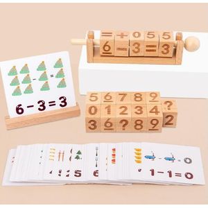 Houten Kinderen Kubus Blokken Digitale Cognitieve Game Card Peuter Leren Engels Woord Alfabet Cube