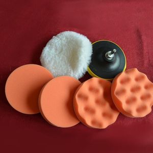 3Inch Auto Polijstschijf 6 Stks/set Zelfklevende Polijsten Waxen Spons Wol Wiel Polijsten Pad Voor Auto Polijstmachine boor Passen S0e7