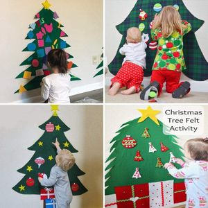 Creatieve Diy Vilt Kerstboom Jaar Kinderen Speelgoed Kunstmatige Boom Muur Opknoping Ornamenten Kerst Decoratie Voor Thuis