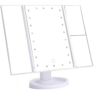 Touch Screen Make-Up Spiegel Met 22 Led Light Vergrootglas Compacte Spiegel Flexibele Cosmetica Spiegels Maken WY51207