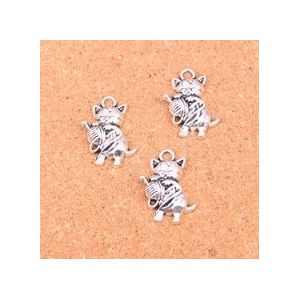 48Pcs Oud Zilver kat garen bal Charms Diy Handgemaakte Sieraden Bevindingen Accessoires 25*15mm