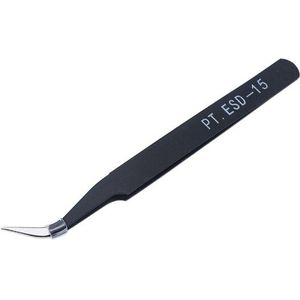 Zwart Twwezers Roestvrijstalen Rechte Gebogen Anti Zuur Pincet Wimper Extension Wenkbrauw Pincet Makeup Nail Tool CHPTESD12/15