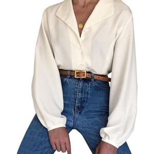 Zanzea Vrouwen Tops Blouses Dames Werk Witte Shirts Casual Turn Down Kraag Tuniek Blusas Solid Tops Chemiser Mujer Plus Size 5XL