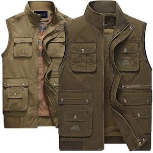 Lente En Herfst Mannen Fotografie Vissen Mannen Multi-Size Multi-Zakken Vest Midden-Aged Vest katoen Casual Vest