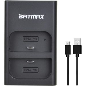 Batmax 6700Mah RV4 Batterij + Dual Charger Voor Ring Video Deurbel 2, ring Stick Up Cam Solar Vervangen V4,Video Deurbel 3 Plus