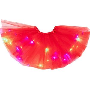 Led Baby Meisje Rok Lichtgevende Rok Party Stage Dance Wear Geplooide Gelaagde Tulle Light Up Korte Jurk Halloween Kerst