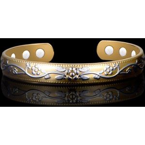 Trendy Magneet Armband Voor Mannen Koper Retro Gesneden Gezondheidszorg Magnetische/Germanium Open Bangle