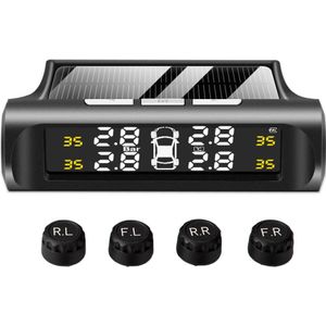 Auto Tpms Bandenspanningscontrolesysteem Zonne-energie Opladen Tmps Externe Sensor Digitale Auto Alarm Tyre Pressure Sensor Draadloze