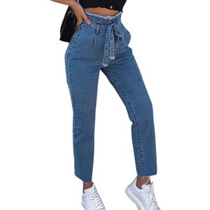 Fietsen Broek Vrouwen Plus Size Dames Trimmings Slim Denim Skinny Jeans Hoge Taille Denim Broek Riem Fietsen Broek Vintage #20