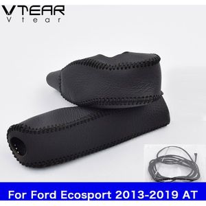 Vtear Voor Ford Ecosport Gear Shift Kragen Handbrake Grips Interieur Auto-Styling Handrem Cover Hand-Gestikt Accessoris 13-19