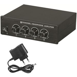 HA800 Ultra-Compact 8 Kanalen Mini -Audio Stereo Headset Hoofdtelefoon Versterker Met Power Adapter K3NB
