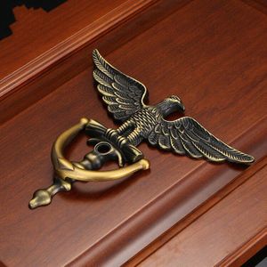 JD Zinc Alloy Antique European Style Eagle Head Door Knocker Door Knockers Home Decor Ring Furniture Handle Hardware