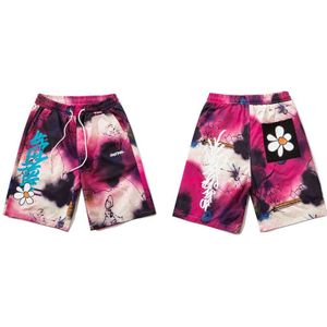 Gonthwid Hip Hop Graffiti Inkt Daisy Shorts Streetwear Heren Casual Punk Rock Hipster Zakken Elastische Taille Korte Broek Broek