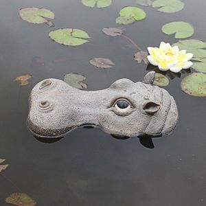 Drijvende Hippo Hoofd Water Decoy Simulatie Realistische Nijlpaard Vijver Tuin Art Decoratie