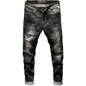 Kstun Ripped Jeans Voor Mannen Slim Fit Stretch High Street Style Mannelijke Denim Broek Gerafeld Vernietigd Vintage Mens Punk jeans