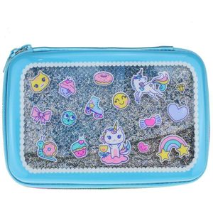 Drijfzand Etui Meisjes Grote Briefpapier Doos Kawaii Cartoons Pen Box Kind Schoolbenodigdheden Wachtwoord Estuche Escolar