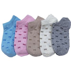 1 Set 4/5 Pairs Vrouwen Boot Sokken Low Cut No Show Sokken Vrouwen Katoen Kawaii Slippers