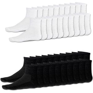 20 X Pairs Mens Katoen Rijke Sport Sokken Werk Sport Sokken Maat 6-10 Wit & Zwart