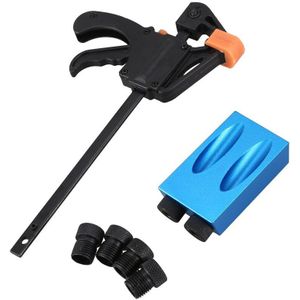 Sv-Houtbewerking Pocket Gat Jig Kit 6/8/10Mm Hoek Boor Gids Set Perforator locator Jig Boor Set Voor Diy Timmerwerk T