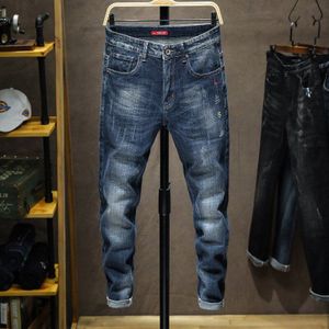 Herfst Winter Mannen Regelmatige Casual Elastische Mode Borduren Jeans Stretch Denim Zachte Broek Broek Maat 28-38,832
