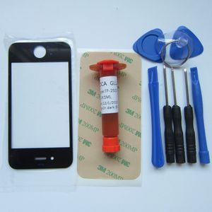 Voor LCD touch Screen Glas Lens Vervangende Onderdelen voor iPhone 6 6 S Plus 5 5 S SE 4 4 S Met 3 m sticker + uv lijm + gereedschap kit