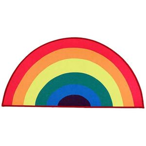 Regenboog Halve Cirkel Vorm Tapijt Huishoudelijke Regenboog Gebied Tapijt Kleurrijke Vloermat Deurmat Voor Woonkamer Keuken Kamer Decoratie Prop