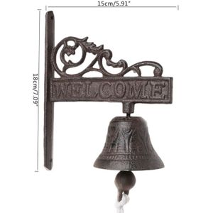 Antiek Stijl Vintage Ijzer Opknoping Deur Bell Wall Mounted Welkom Deurbel Veranda Home Tuin Decoratie