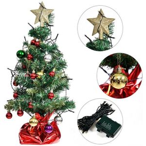 24Inch Kerstboom Set Met 50 Led Verlichting Diy Ornamenten Voor Kerst Feest Decoraties